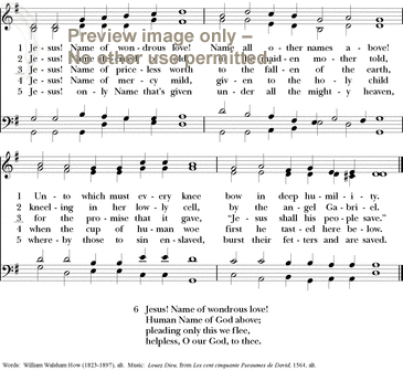Riteseries Online The Hymnal 19 Jesus Name Of Wondrous Love